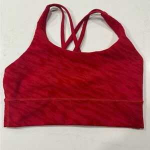 Lululemon Red Strappy Sports Bra Medium Support